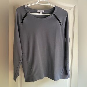 Kenneth Cole Reaction Gray Lightweight Sweatshirt with Zipper Accents